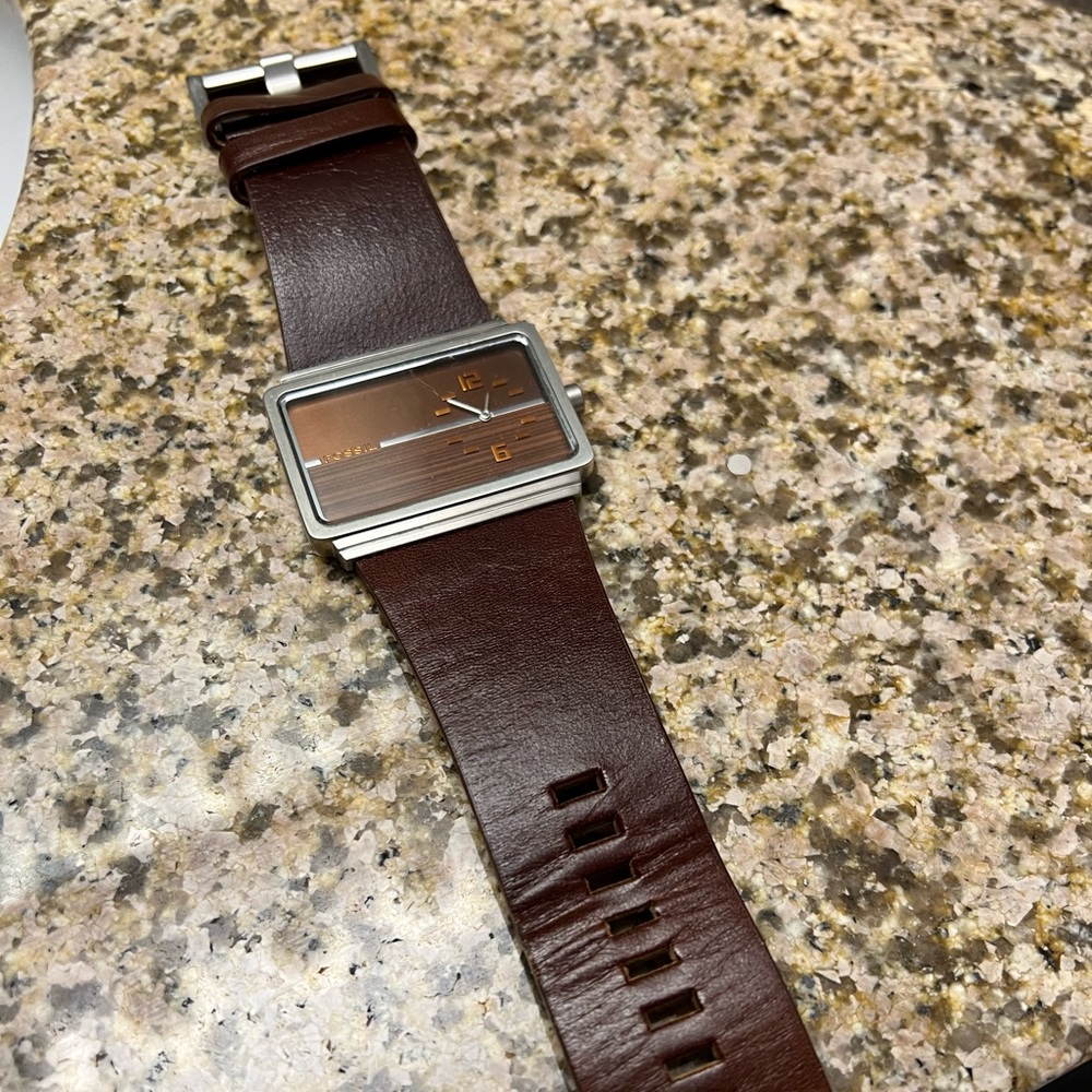 Brown Fossil Watch. Fair condition.